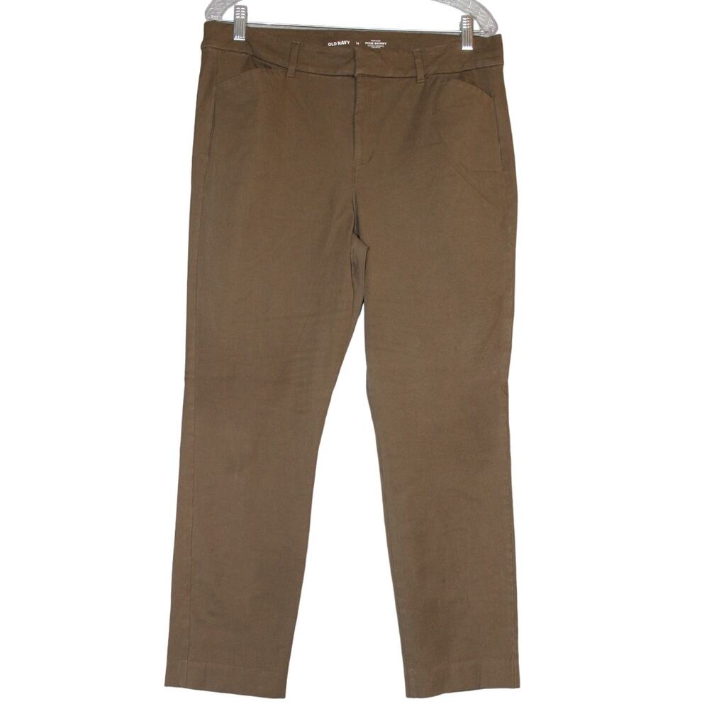 Old Navy  Army Green High Rise Skinny‎ Secret Smooth Pockets Womens Size 14